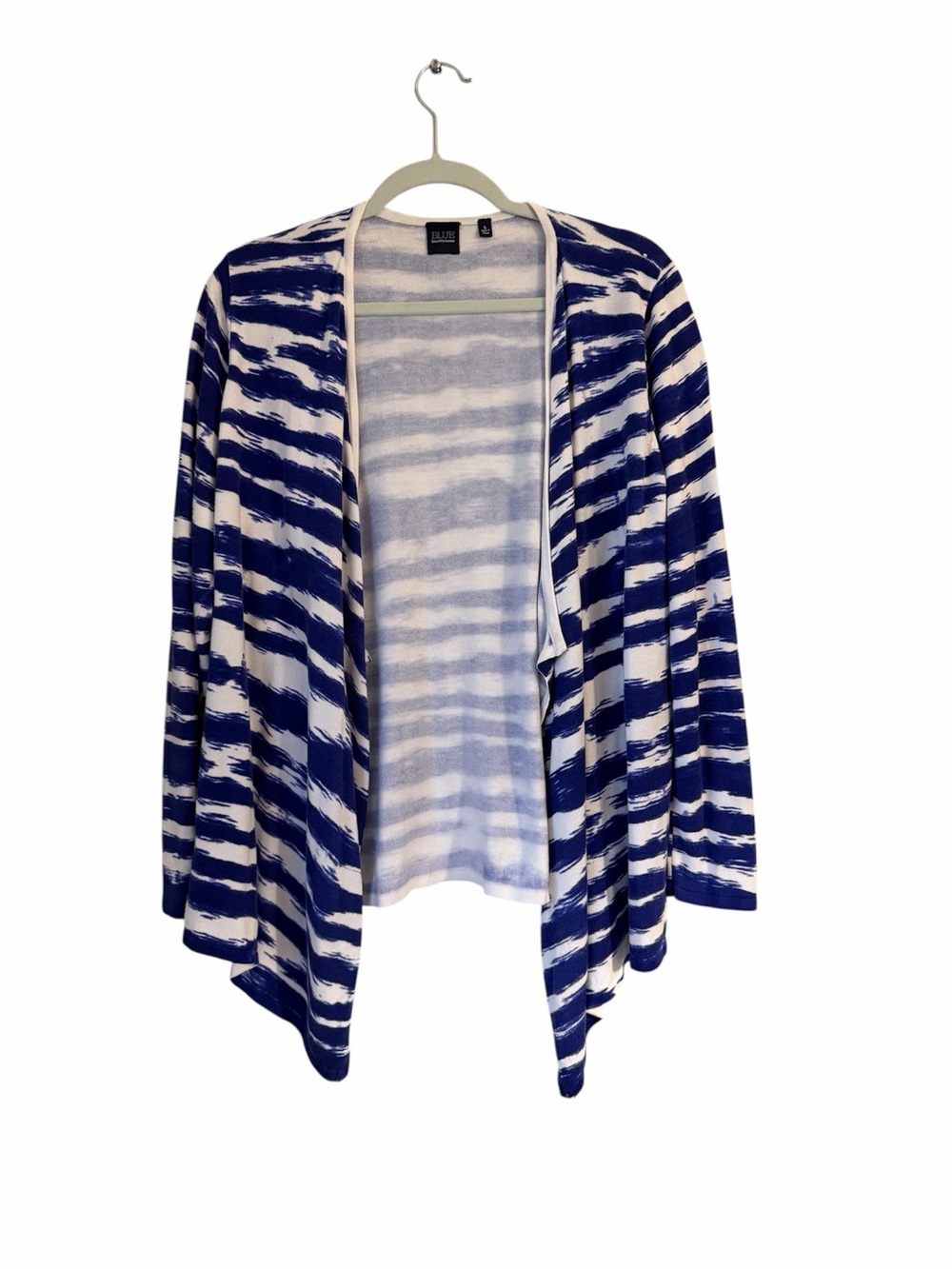 BLUE Saks Fifth Avenue - Blue and White Open-Front Striped Cardigan